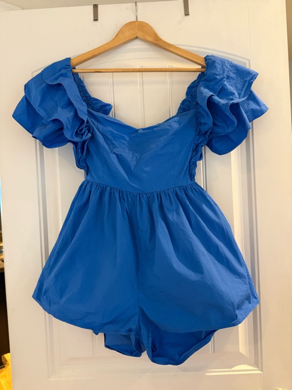 Boutique 🥰 Idem Ditto Blue Ruffle-Sleeve One-Piece Romper
